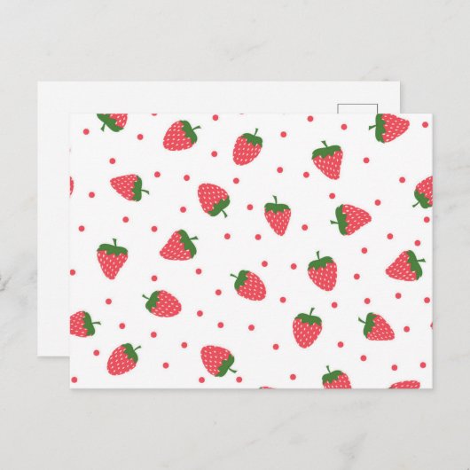 Aardbeienpatroon Briefkaart (Voorkant / Achterkant)