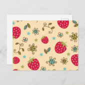 Aardbeienpatroon Briefkaart (Voorkant / Achterkant)