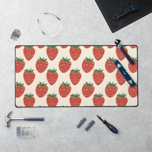 Aardbeienpatroon Bureaumat (Werkstation)