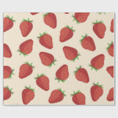 Aardbeienpatroon Cadeaupapier (Vlak)