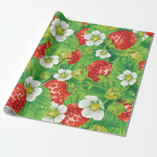 Aardbeienpatroon Cadeaupapier