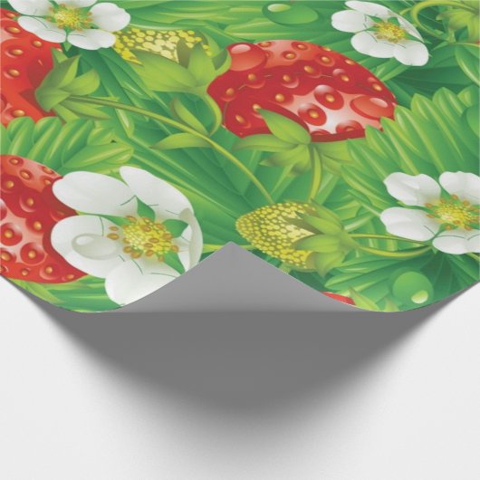 Aardbeienpatroon Cadeaupapier (Hoek)