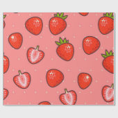 Aardbeienpatroon Cadeaupapier (Vlak)