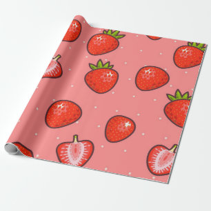 Aardbeienpatroon Cadeaupapier