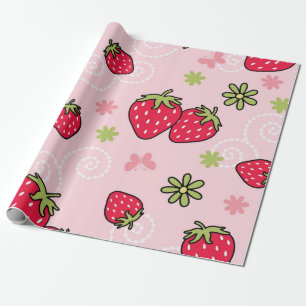 Aardbeienpatroon Cadeaupapier