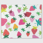 Aardbeienpatroon Cadeaupapier (Vlak)