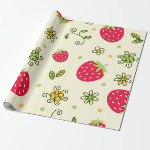Aardbeienpatroon Cadeaupapier
