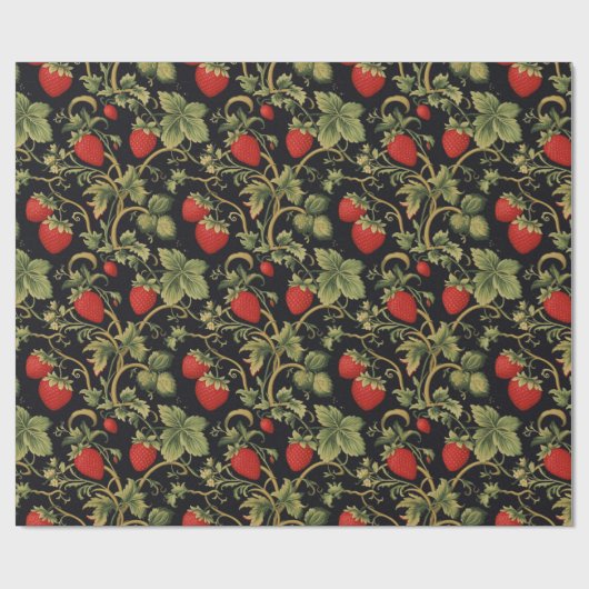  aardbeienpatroon cadeaupapier (Vlak)