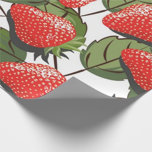 Aardbeienpatroon Cadeaupapier (Hoek)