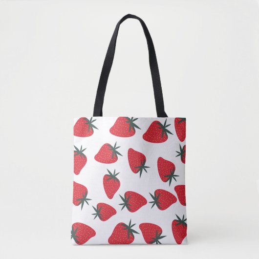 Aardbeienpatroon Canvas tas (Voorkant)