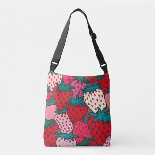 Aardbeienpatroon Crossbody Tas (Voorkant)