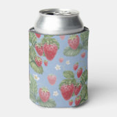 Aardbeienpatroon: eindeloos Waterverf Blikjeskoeler (Blikje Voorkant)