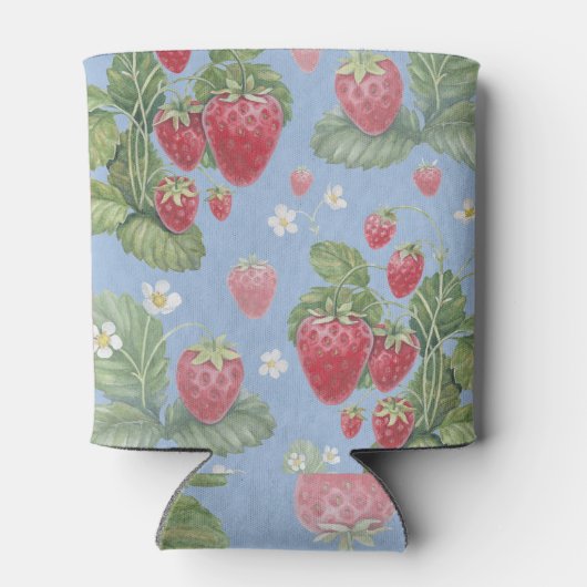 Aardbeienpatroon: eindeloos Waterverf Blikjeskoeler (Achterkant)