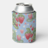 Aardbeienpatroon: eindeloos Waterverf Blikjeskoeler (Blikje Achterkant)