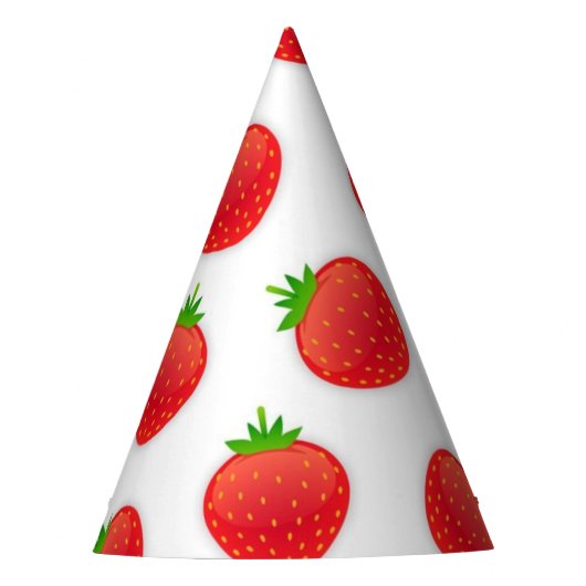 Aardbeienpatroon Feesthoedjes (Voorkant)