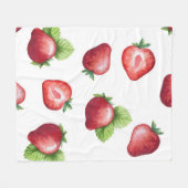 Aardbeienpatroon Fleece Deken (Voorkant (Horizontaal))