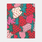 Aardbeienpatroon Fleece Deken (Voorkant)