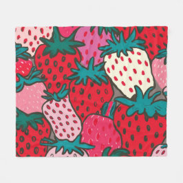 Aardbeienpatroon Fleece Deken