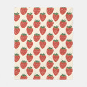 Aardbeienpatroon Fleece Deken (Voorkant)