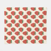 Aardbeienpatroon Fleece Deken (Voorkant (Horizontaal))