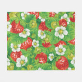 Aardbeienpatroon Fleece Deken (Voorkant (Horizontaal))