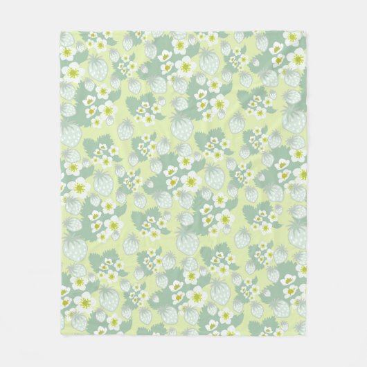 Aardbeienpatroon Fleece Deken (Voorkant)