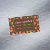 Aardbeienpatroon  fruitmarkt of bakkerij visitekaartje magneet (Voorbeeld)