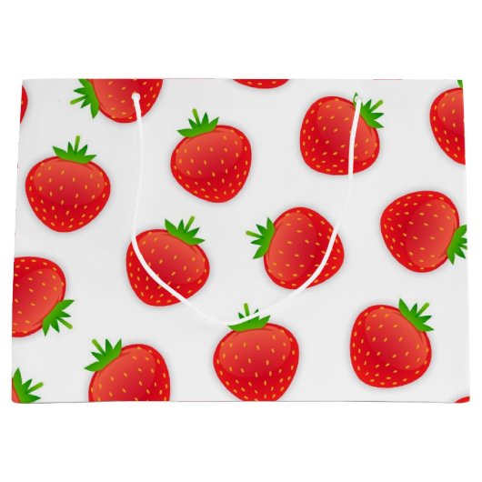 Aardbeienpatroon Groot Cadeauzakje (Voorkant)