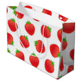 Aardbeienpatroon Groot Cadeauzakje (Achterkant Gekanteld)
