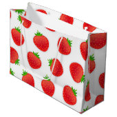 Aardbeienpatroon Groot Cadeauzakje (Voorkant Gekanteld)