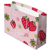 Aardbeienpatroon Groot Cadeauzakje (Achterkant Gekanteld)