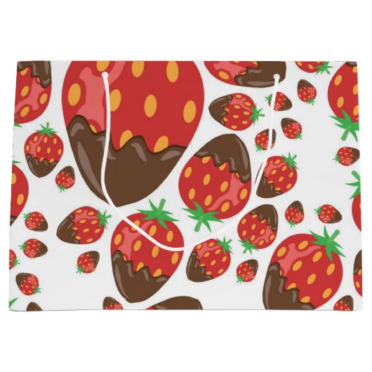 Aardbeienpatroon Groot Cadeauzakje (Voorkant)