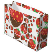 Aardbeienpatroon Groot Cadeauzakje (Voorkant Gekanteld)