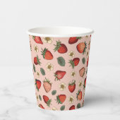 Aardbeienpatroon  handschrift Berry Sweet Papieren Bekers (Achterkant)