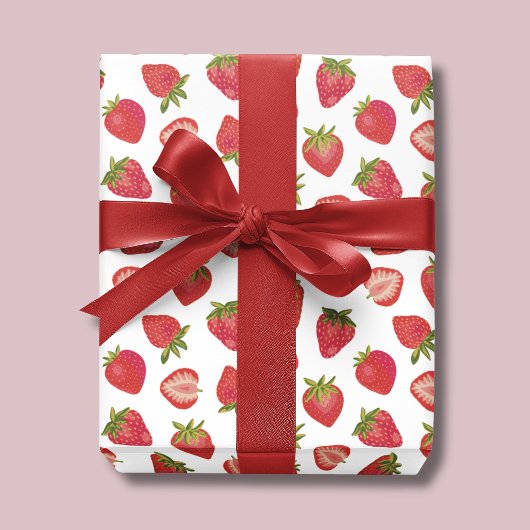 Aardbeienpatroon Inpakpapier Vel