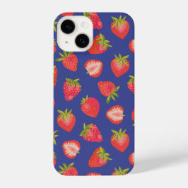 Aardbeienpatroon iPhone 14 Hoesje