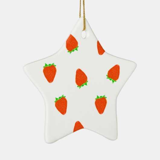 aardbeienpatroon keramisch ornament (Rechts)