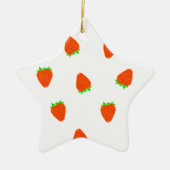 aardbeienpatroon keramisch ornament (Voorkant)