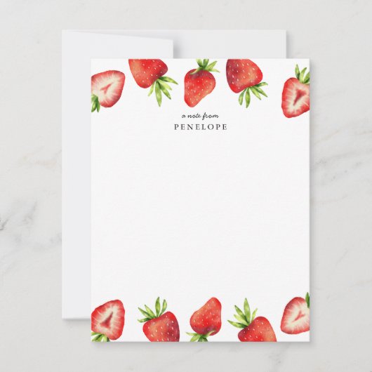 Aardbeienpatroon Kinder Notitiekaartje (Voorkant)