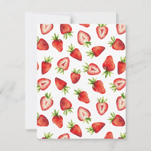 Aardbeienpatroon Kinder Notitiekaartje (Achterkant)