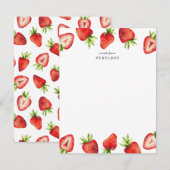 Aardbeienpatroon Kinder Notitiekaartje (Voorkant / Achterkant)
