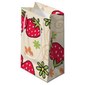 Aardbeienpatroon Klein Cadeauzakje (Voorkant Gekanteld)