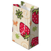 Aardbeienpatroon Klein Cadeauzakje (Achterkant Gekanteld)