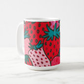 Aardbeienpatroon Koffiemok (Voorkant links)