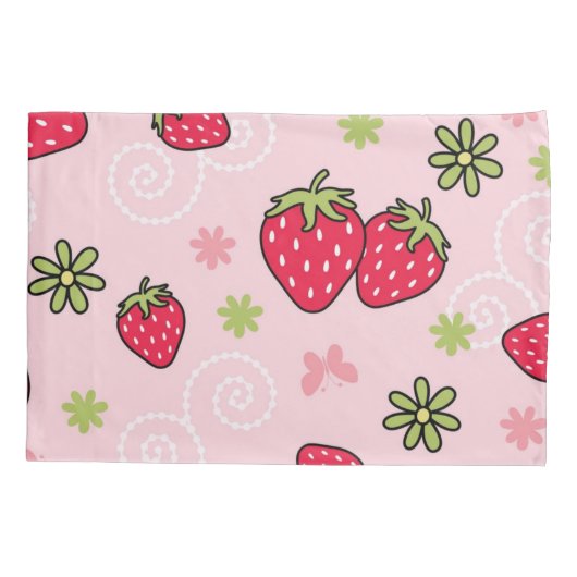 Aardbeienpatroon Kussensloop (Achterkant)