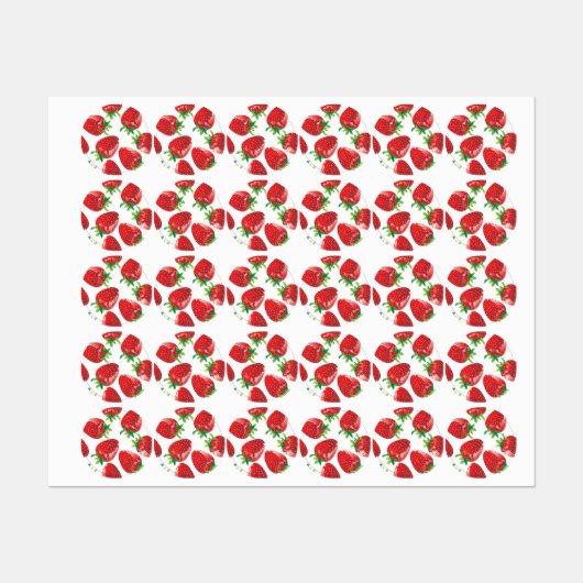 Aardbeienpatroon Labels (Vel)