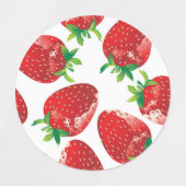 Aardbeienpatroon Labels (Design 1)