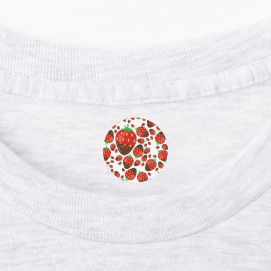 Aardbeienpatroon Labels (Aangebracht)