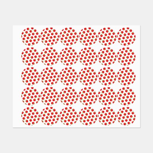 Aardbeienpatroon Labels (Vel)