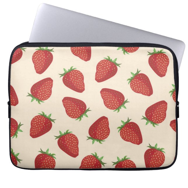 Aardbeienpatroon Laptop Sleeve (Voorkant)